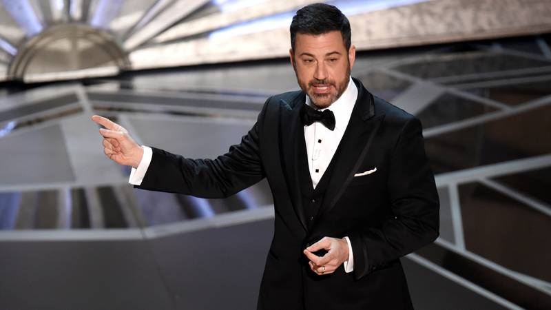 FILE - Host Jimmy Kimmel speaks at the Oscars in Los Angeles on March 4, 2018. Kimmel is...